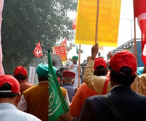 Marching from Majnu ka Tila to Ramlila