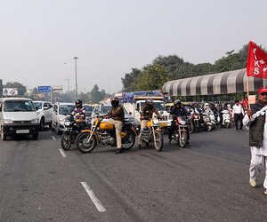 Marching from Majnu ka Tila to Ramlila