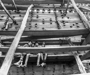 A group of local kids enjoying the view from top