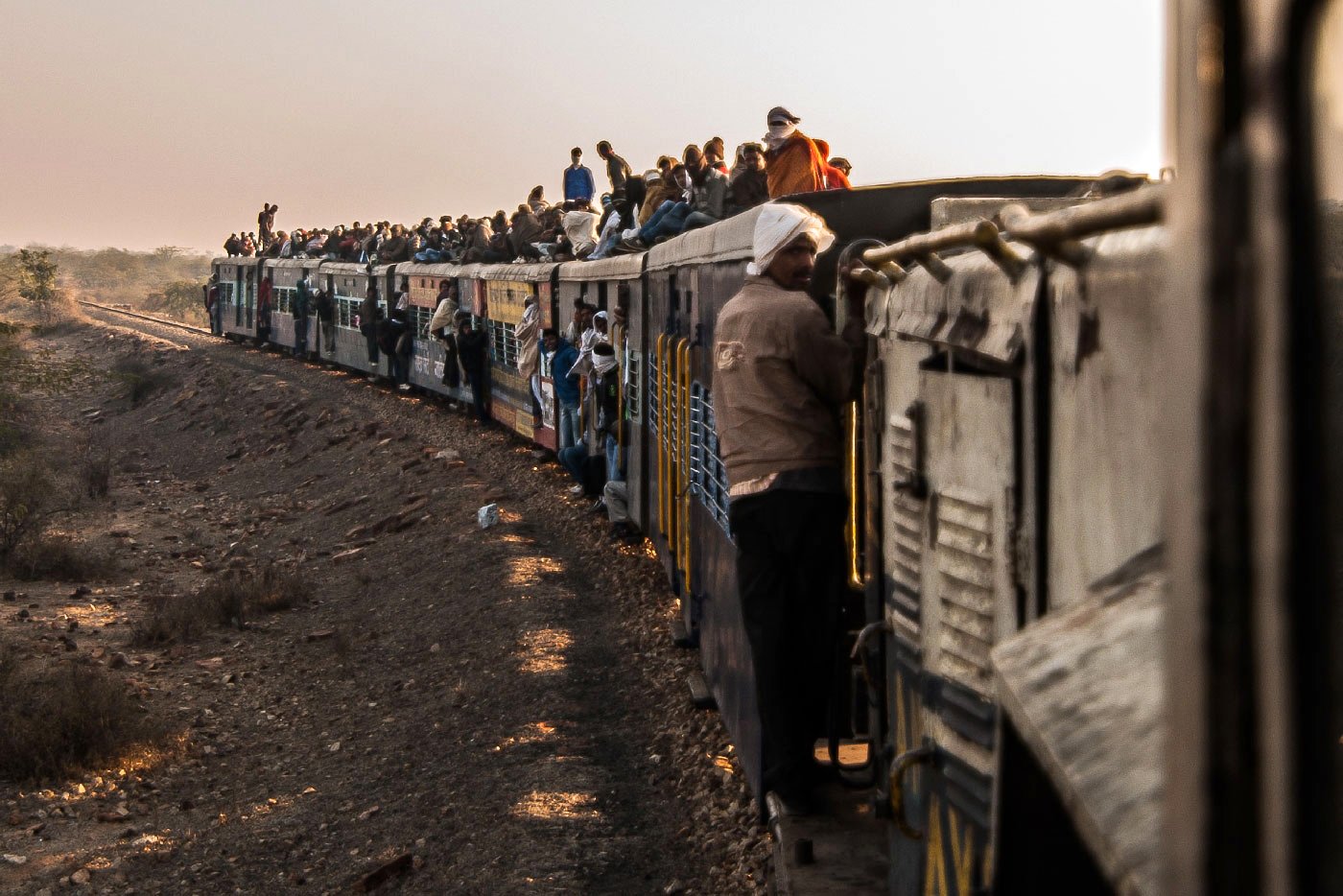 An overcrowded train