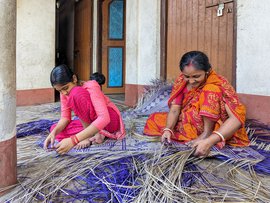 The kamalkosh cane mat tells a story