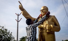 The garland on Anantapur’s Ambedkar statue