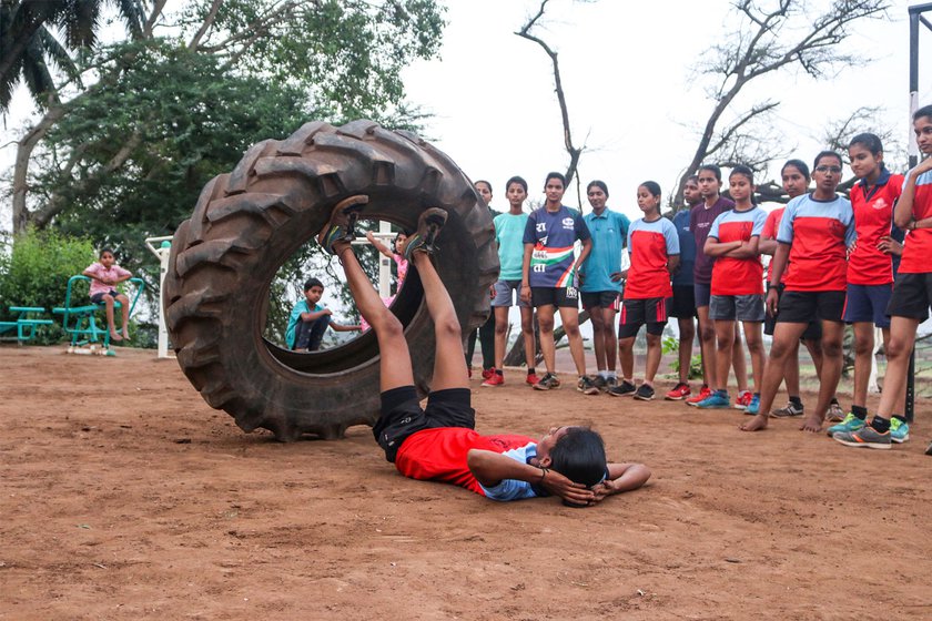 Athletes in Kolhapur's Ghalwad village working out to build their strength and endurance. Several ASHA workers in the region confirm that a growing number of young sportspersons are suffering from stress and anxiety related to frequent floods and heavy rains