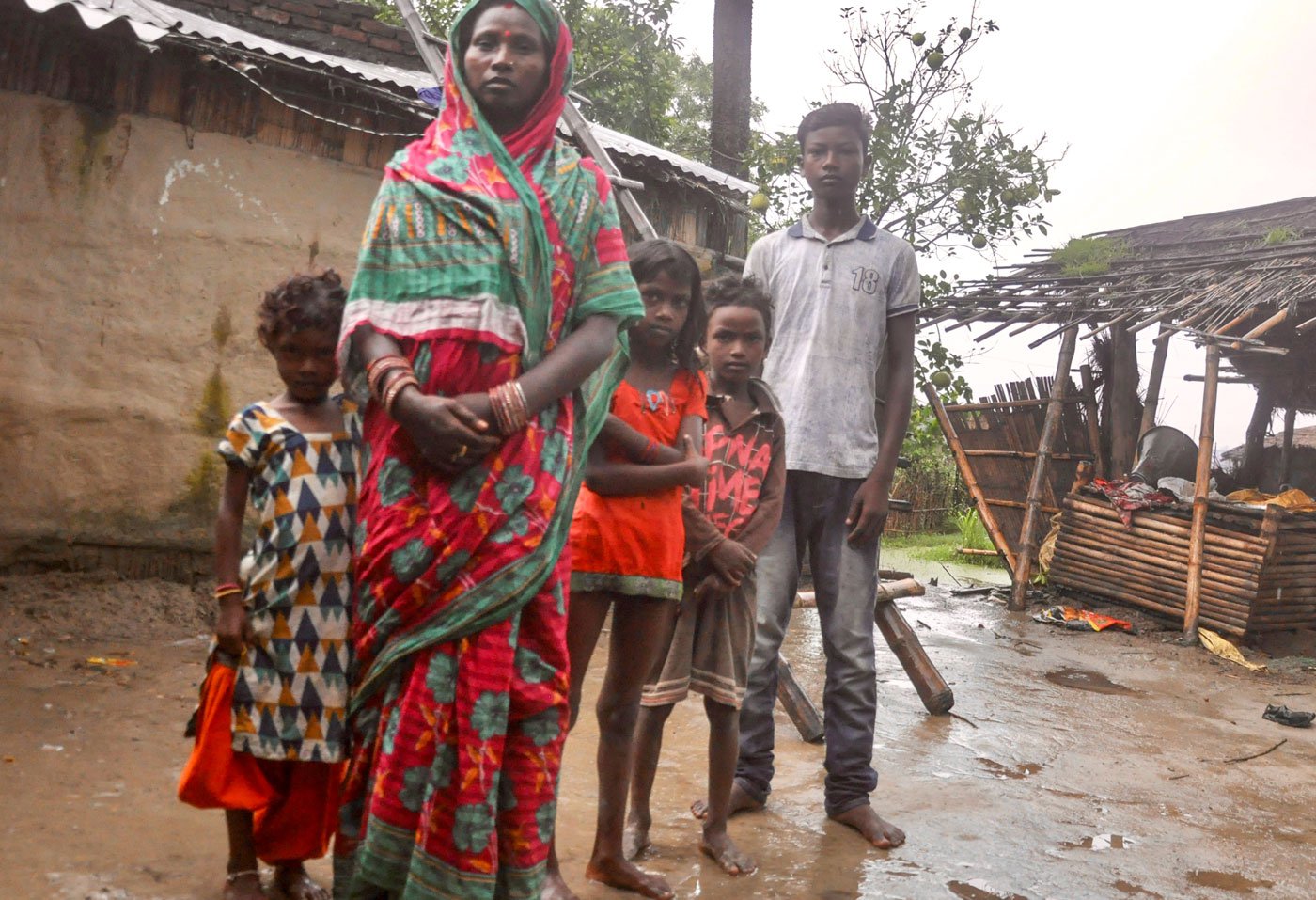 Shanti with four of her seven children (Amrita, Sayali, Sajan and Arvind): all, she says, were delivered at home with no fuss