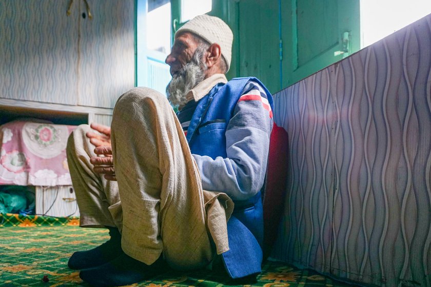 Left: Abdul Kumar Magray at his home in Dawar