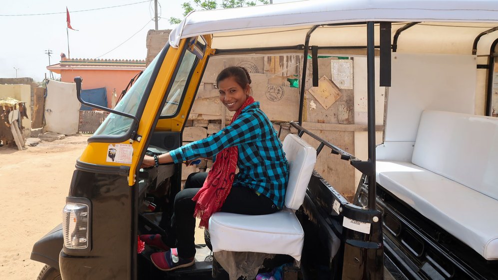 Asha Vaghela (left) followed her niece Chandni Parmar (right) in ferrying passengers in their three-wheelers, called chakadas, in Bhuj. There were no women driving chakadas in the city before they hit the roads