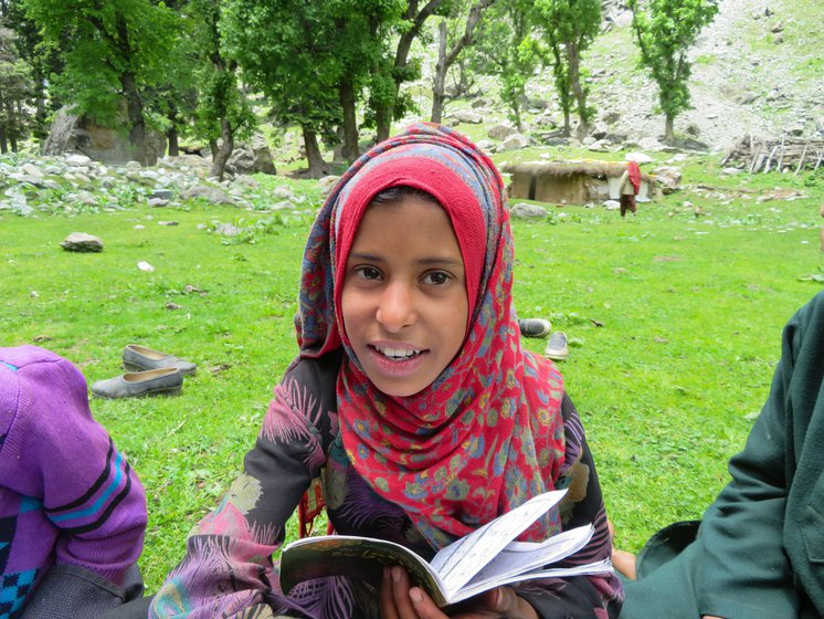 Left: Shamima Jaan wants to be a teacher when she grows up.