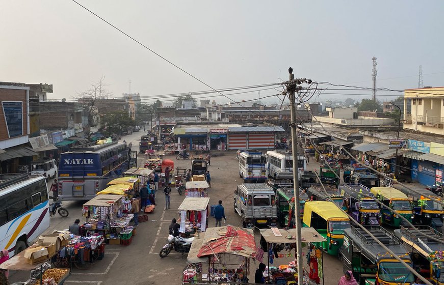 Kushalgarh town in southern Rajasthan has many bus stations from where migrants leave everyday for work in neighbouring Gujarat. They travel with their families