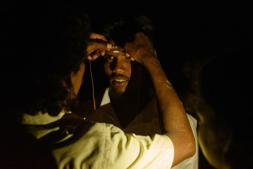 Nandhini (left) and Jayaram (right) belong to the Irular tribal community. They have come to Mamallapuram from Bangalamedu to take part in the Maasi Magam festival and will be getting married