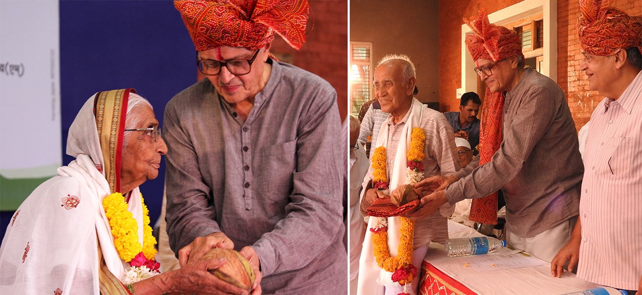Haunsai bai and Nana Patil felicitation
