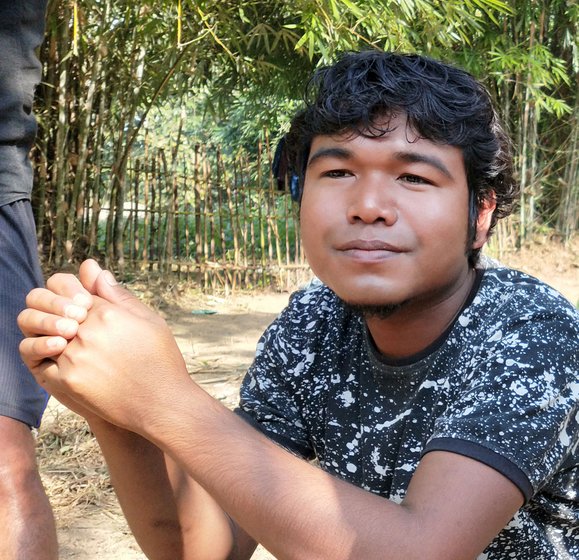 'It was the first time that Biswajit Rabha, a member of the photography group (to the right is the machan to spot elephants on his land), was seeing the ‘giants’. “I haven't seen any here [inJupangbari No. 1]. This is very rare'

