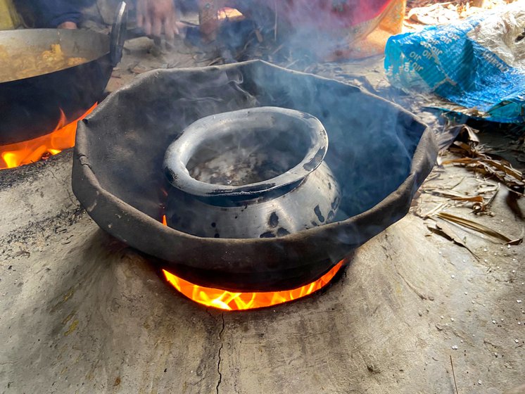 Early marriage and pregnancies combine with poor nutrition and facilities in Bihar's villages, where many of the houses (left), don't have toilets or cooking gas. Nutrition training has become a key part of state policy on women’s health – an anganwadi worker in Jalalgarh block (right) displays a balanced meal’s components