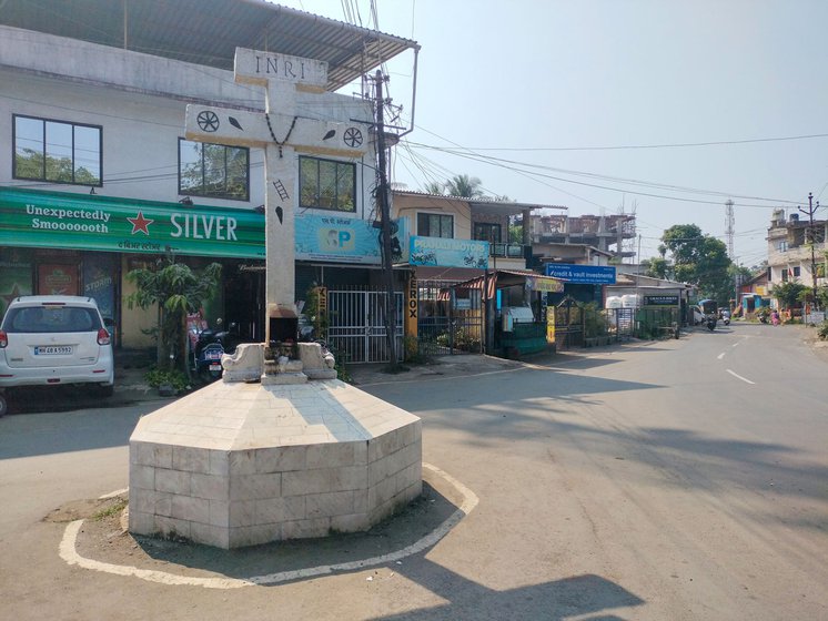 Rajesh's workshop (left) is close to the popular Actan cross (right), which leads to the lane where only lohars once lived