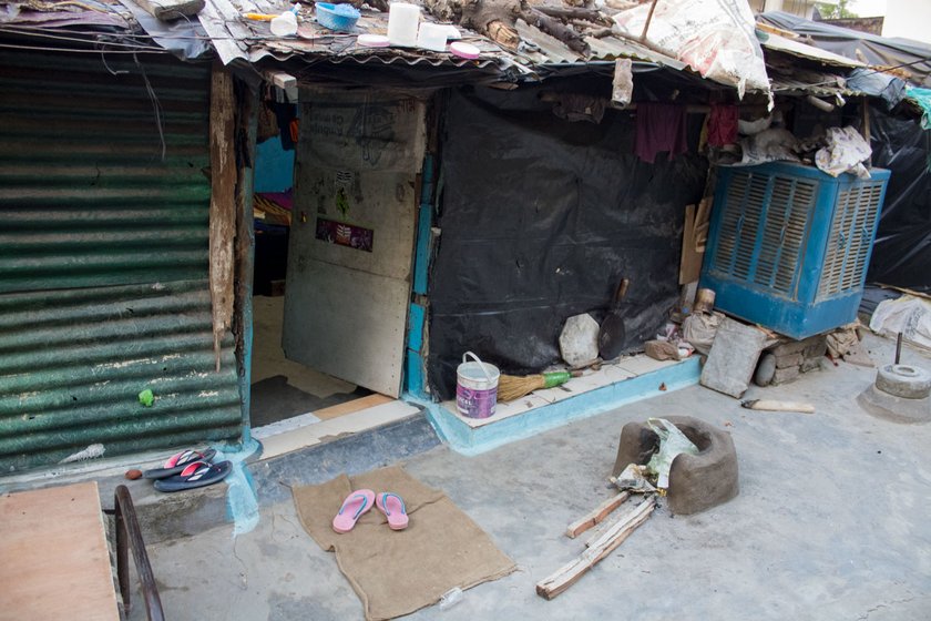 Dileep Kumar and Tiharinbai Yadav work at construction sites; their 15-year-old daughter Poornima studies in a private school in Jammu

