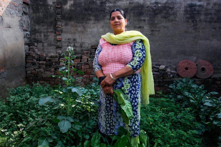 Rajinder in her farm