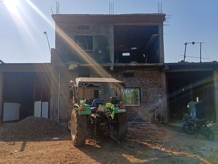 Right: He has taken a loan of Rs. 9 lakh to build a new home which is under construction