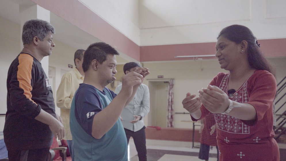 At Sadhana Village, Rahul Wankhede (left) in a dance session with special friends. ‘We have to teach them according to their mood,’ he says. Kanchan Yesankar is a social worker and teacher and is seen here (right) in a dance session. ‘I try to use dance to get my students to be active. I also use many dance therapies,’ she says