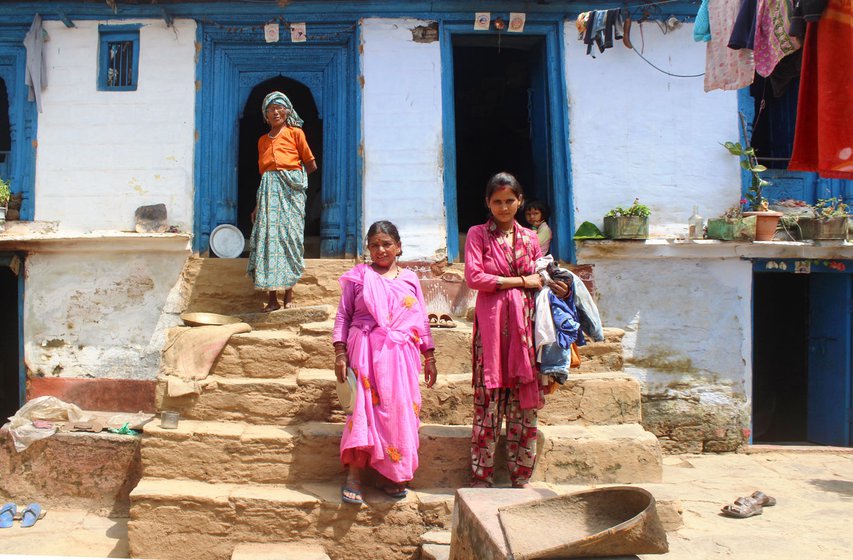 'We did not want to risk going all the way to Almora [for the delivery] in the pandemic,' says Pan Singh Rawat (left), Manisha’s father-in-law; they live in a joint family of nine