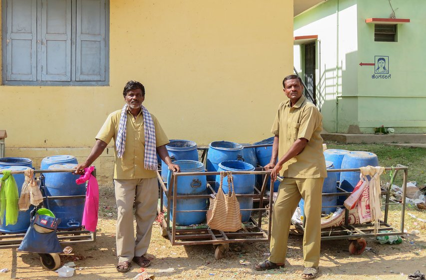 Puttanna and Ravikumar, another pourakarmika in Madhugiri