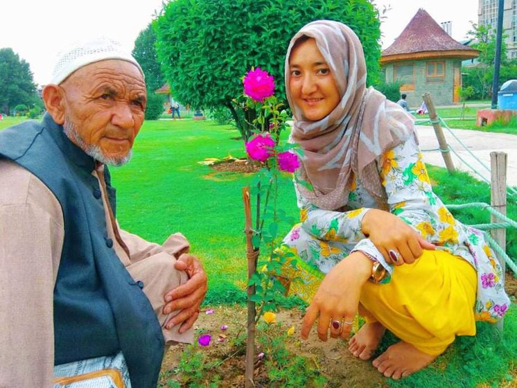 Left: Some of the pilgrims airlifted from Iran, at a quarantine camp in Jodhpur. Right: File photo of pilgrim Haji Mohammad Ali with daughter Hakima Bano


