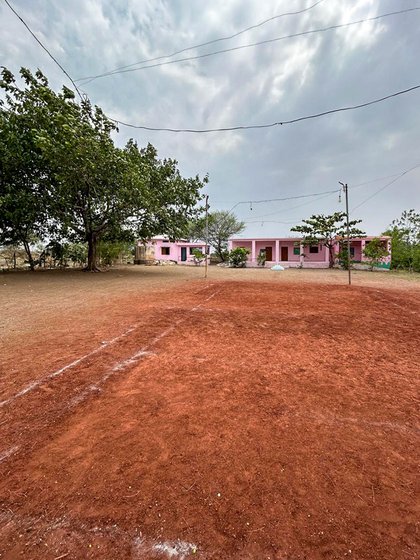 Left: The zilla parishad school grounds in Navalgavhan where young and old come every evening.