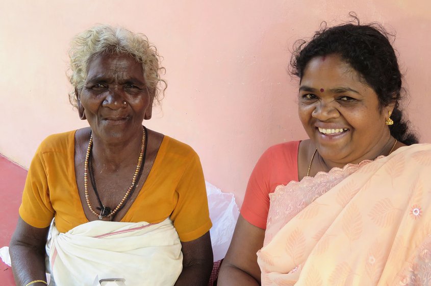 Shanthi with her mother Karupi