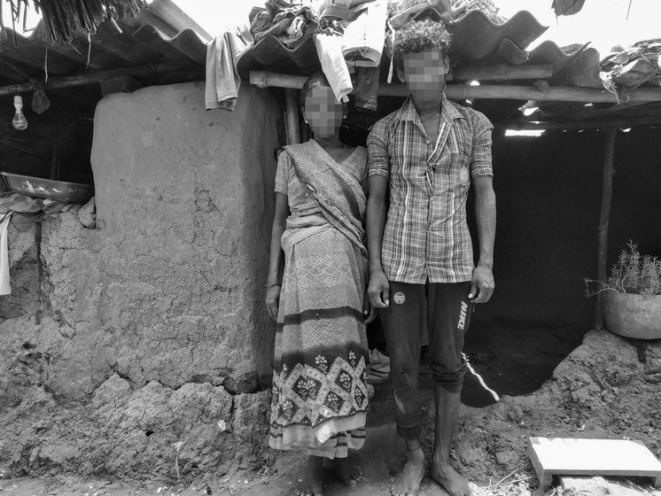 Motilal and Koeli Devi in front of their house in the Musahari tola