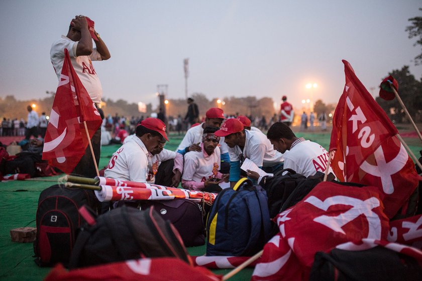 Farmers at Ramlila Maidan