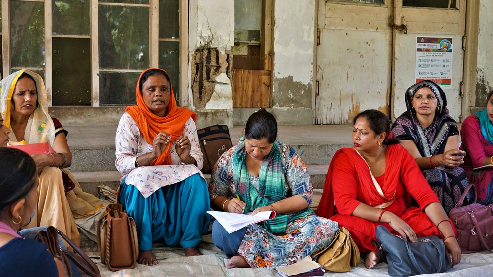 Many ASHAs have lost track of how much they are owed. Anita (second from left), from Kakroi village, is still waiting for her dues 

