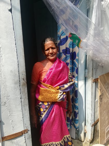 Left: Mary Vijayan remembers a time when her brothers swam in the canals. Right: Aajira's small grocery store was demolished by the government