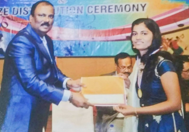 Family photo: Vivek, Shashikala, Khushboo, Jyoti, Deepak. Right: 'If I got medals in sports or 85 per cent in 12th, he would go and show my medals and marksheet to everyone in the village. He said study so much that you don’t need to bow down before anyone'