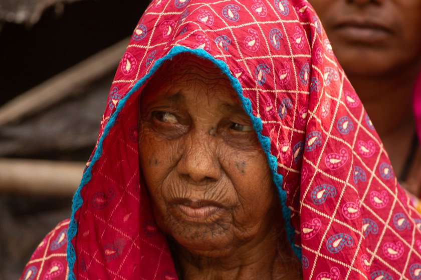 Vajesinh's youngest brother, Mukesh Bhai Pargi on the left and his mother Chatura Ben Pargi on the right