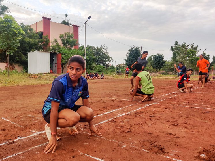 Left: Ravi Wasave (in grey t-shirt) from Nandurbar wants to excel in kho-kho. Right: More girls have started playing the sport in the last decade