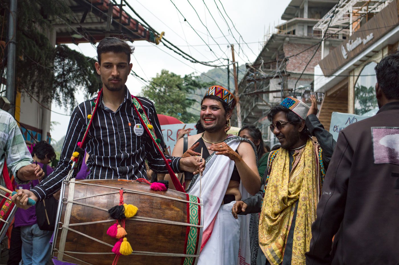 'We put everything together in two weeks,' says Don Hasar (in a white sari)