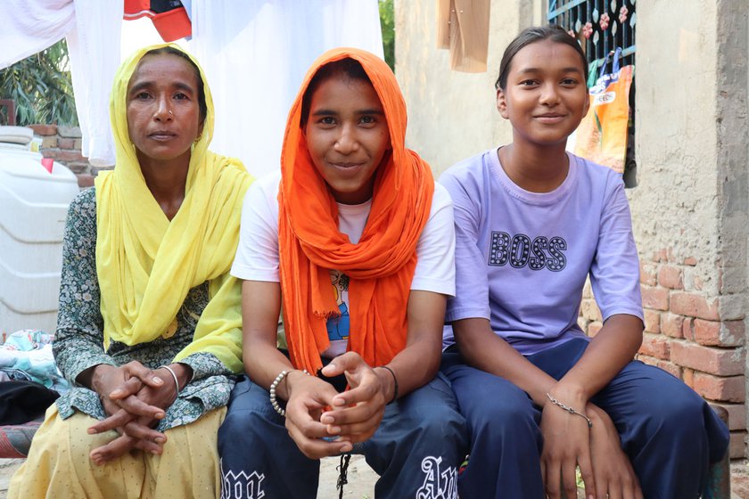 Sukhvinder Kaur and her daughters Neeru and Kamal (left to right)