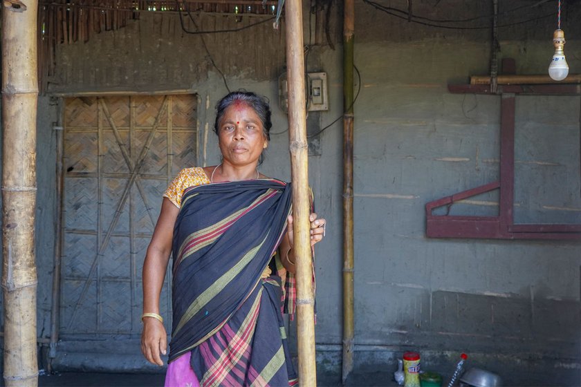 Left: 'Al l I have seen since I came here after getting married to Sambhuram in 2001 is flood,' says Jogamaya.