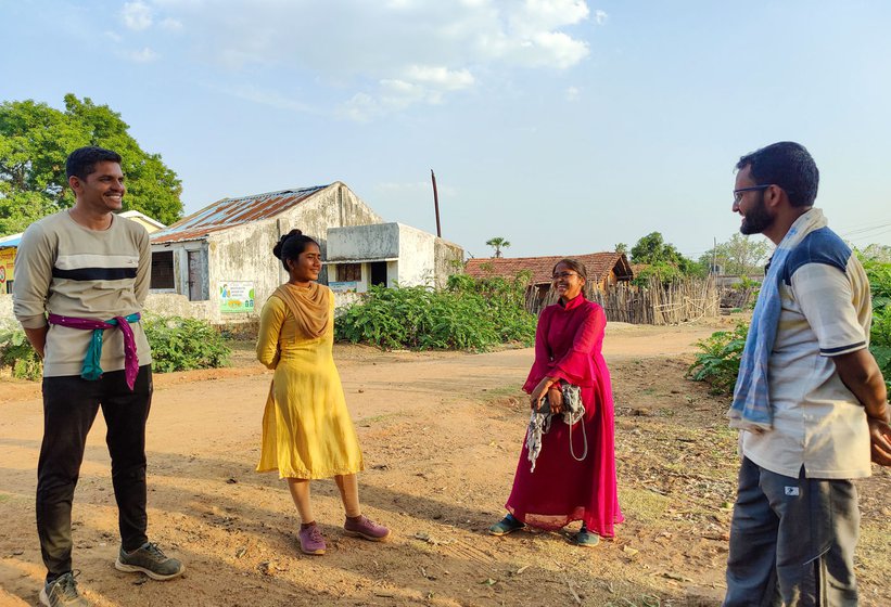 Right: The team from Pune-based Samajbandh promoting healthy menstrual practices in Gadchiroli district.