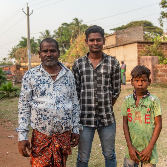 Eleven-year-old Sachin (right) fell into a lake once and almost drowned on the way to school