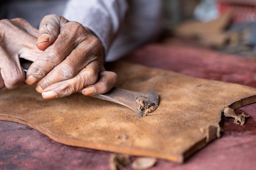 Hans Raj takes great care of all his tools, two of which he has inherited from his father