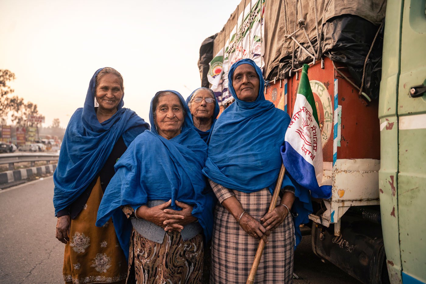 'This government is trying to make the basic survival of farmers difficult by not providing MSP just so the big corporate houses can flourish and exploit those who feed the nation in the process. But they will never succeed,' says Raj Kaur Gill, an activist (not in the photo)