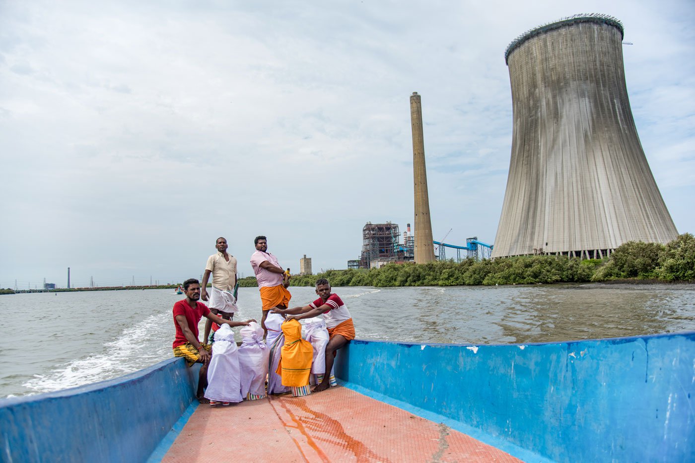 Kannisamy idols in a boat returning to the village.