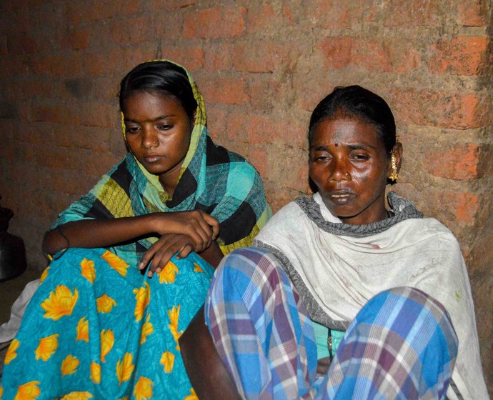 Left: Nirmala's mother Indu, on the night of the the jagran, says she is relieved. Right: Kamlakar Warghade (here with his daughter Priyanka) of Chas village is sceptical but also sympathetic about the local belief systems