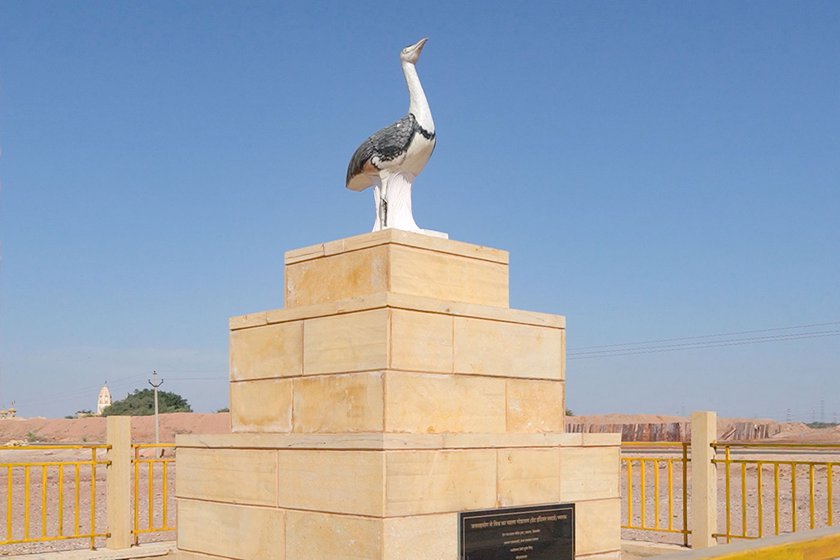 Right: The statue of a godawan installed by people of Degray