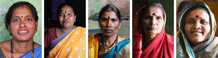 Portraits of 5 women