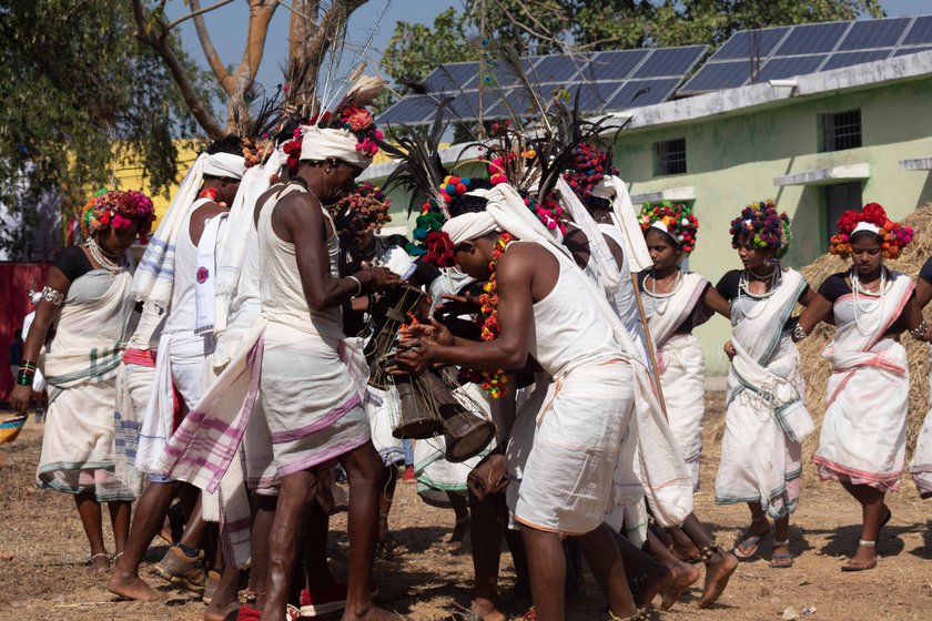 'The Mandri is traditionally performed during Hareli and goes on till around Diwali', says Dilip Kureti, an Adivasi college student.