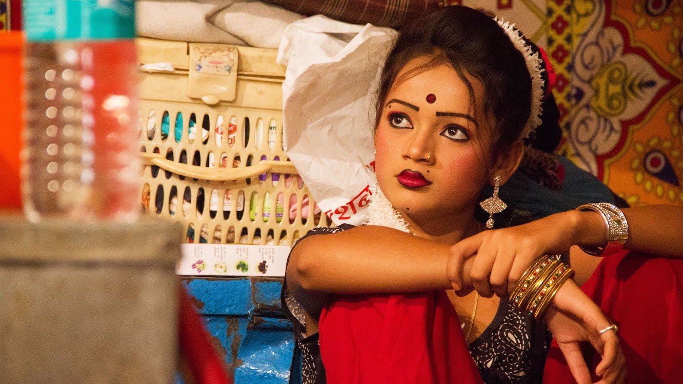 Girl waiting backstage