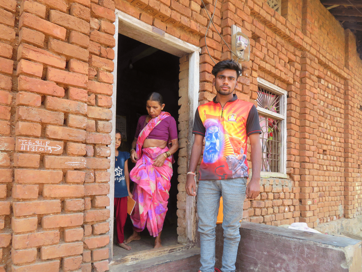 Akash Bhagat outside his house