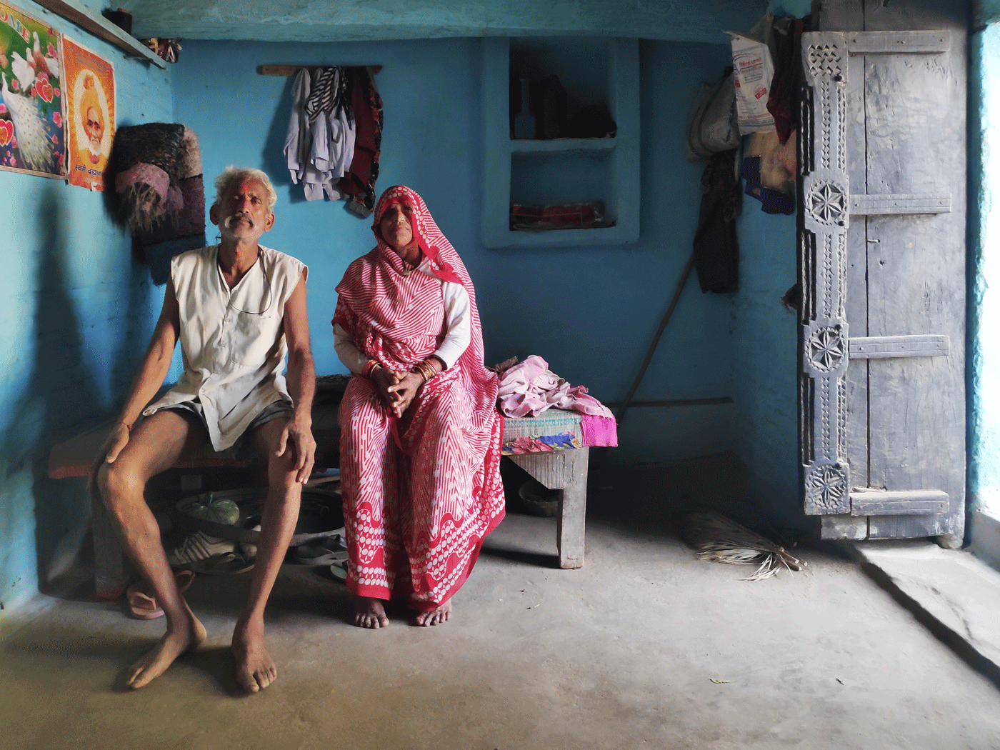 Kehar Singh and Nanhibai Lodhi at their house.