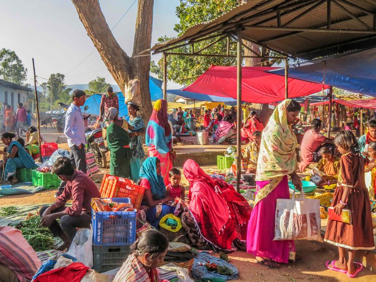 Forest produce traded at the haats in Chhattisgarh is becoming scarce, he says. 'The jungle used to be filled with big trees... There are no big trees anymore. It is going to be difficult to continue making swinging flutes'