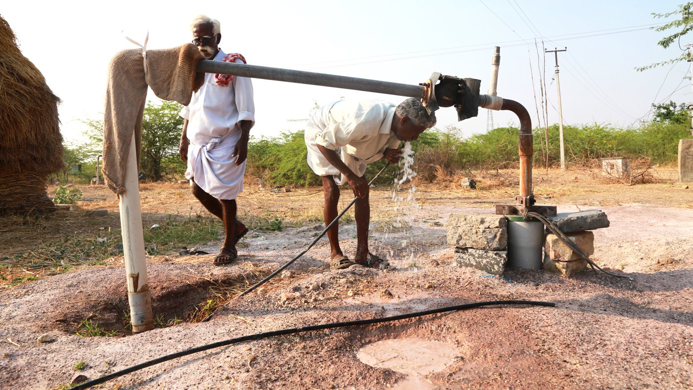 K.Sreenivasulu and G.Sreeramulu near Sreeramulu’s farm